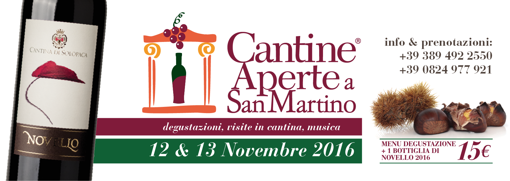 Cantine Aperte a San Martino 12 e 13 Novembre 2016